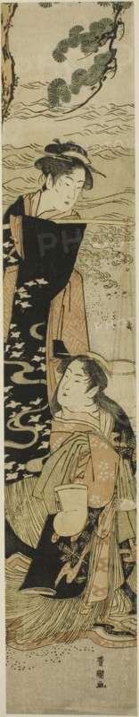 The sisters Matsukaze and Murasame on the shores of Suma, c. 1790/1810.