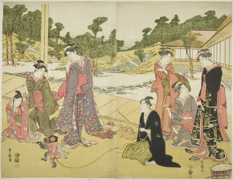 The Young Monkey Showman (Wakashu sarumawashi), n.d.