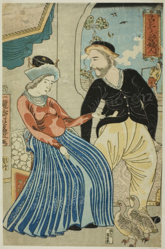Russian's Love for a Lady (Oroshiyajin fujin wo aisu), 1860.