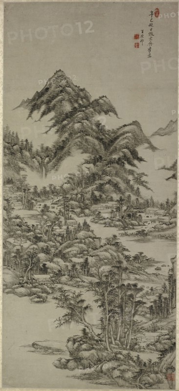 Landscape after Huang Gongwang, Qing Dynasty (1644-1911); dated 1701.
