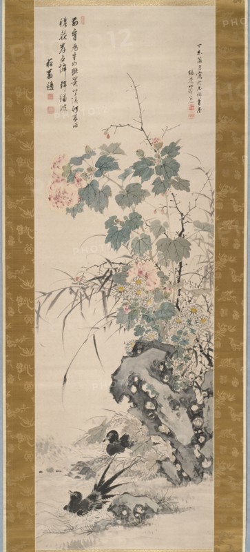 Hibiscus and Magpies, 1847.