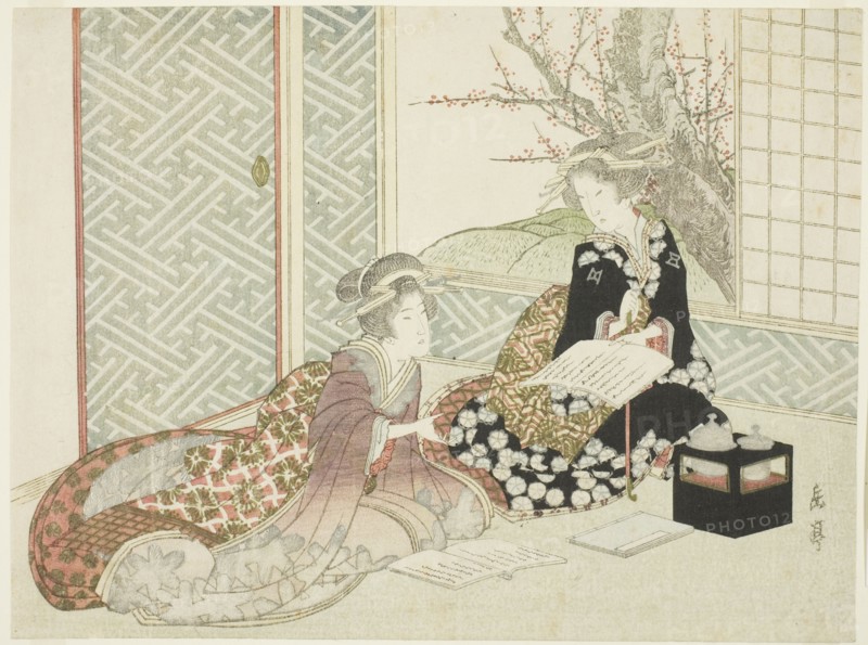 Two Women Reading, 19th century.