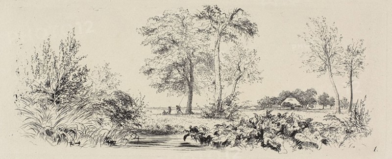 Plate one, from Radierversuche, 1843, published 1844.