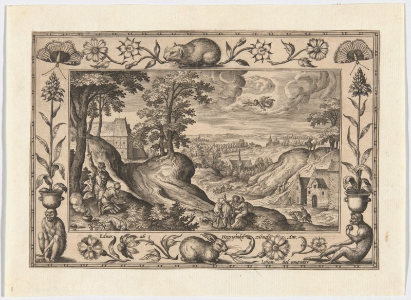 Abraham's Sacrifice of Isaac, from Landscapes with Old and New Testament Scenes and Hunting Scenes, 1584.