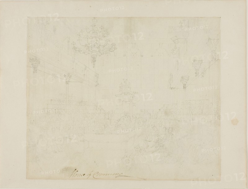 Study for House of Commons, from Microcosm of London, c. 1808.