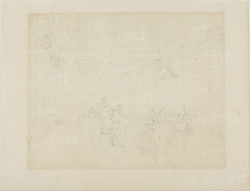 Study for Board Room of the Admiralty, from Microcosm of London, c. 1808.