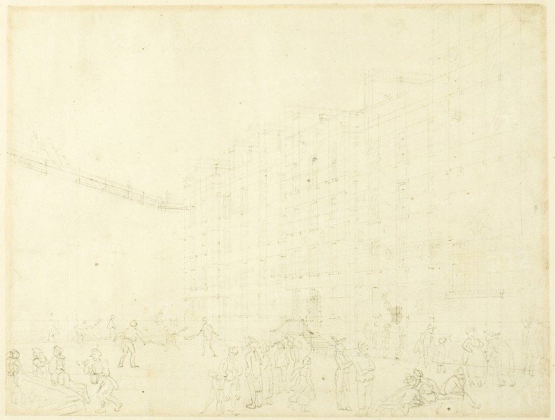 Study for Fleet Prison, from Microcosm of London, c. 1808.