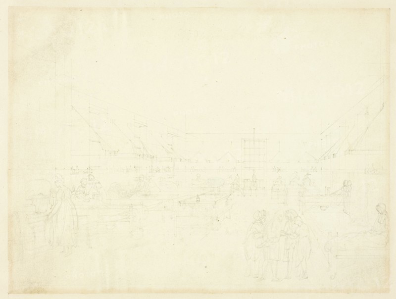 Study for Hospital, Middlesex, from Microcosm of London, c. 1808.