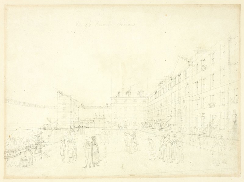 Study for King's Bench Prison, from Microcosm of London, c. 1808.