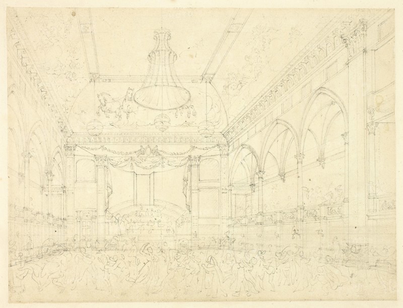 Study for Pantheon Masquerade, from Microcosm of London, c. 1809.