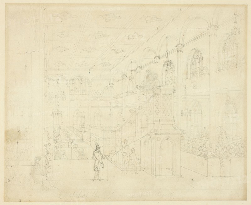 Study for Chapel of the Philanthropic Society, from Microcosm of London, c. 1809.