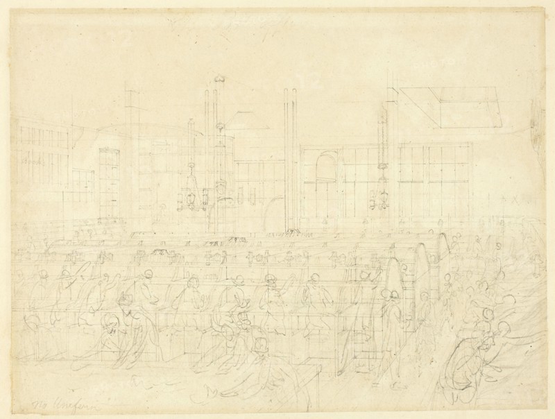 Study for The Post Office, from Microcosm of London, c. 1809.