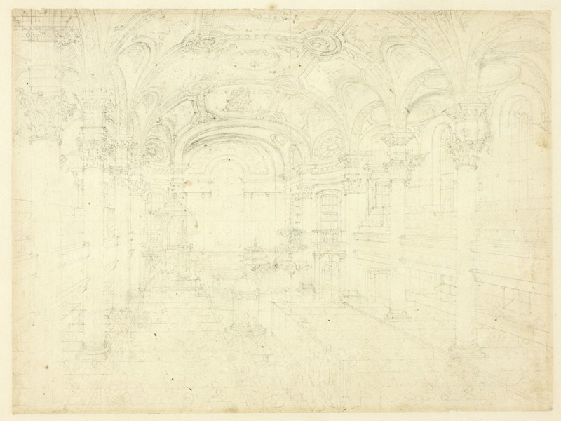Study for St. Martin's in the Fields, from Microcosm of London, c. 1809.