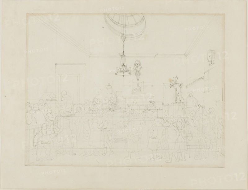 Study for Bow Street Office, from Microcosm of London, c. 1808.