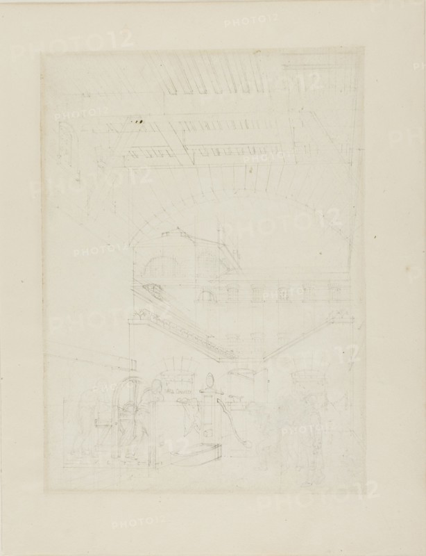 Study for Water Engine, Cold-Bath, Field's Prison, from Microcosm of London, c. 1808.