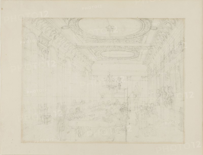 Study for The College of Physicians, from Microcosm of London, c. 1808.