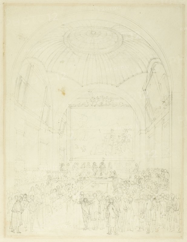 Study for Common Council Chamber, Guild Hall, from Microcosm of London, c. 1808.