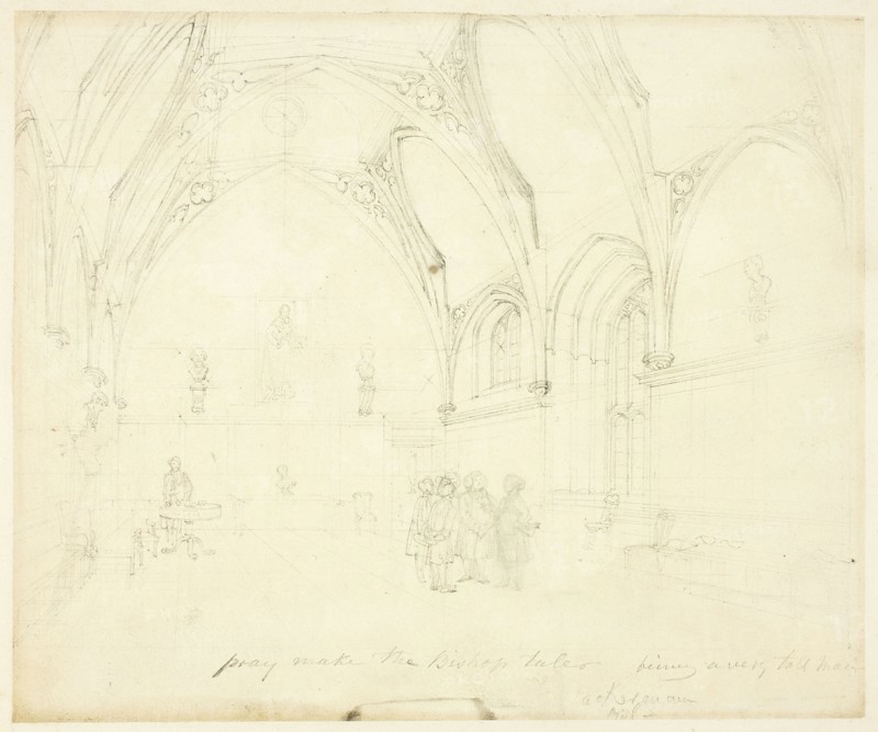 Study for Lambeth Palace, from Microcosm of London, c. 1808.