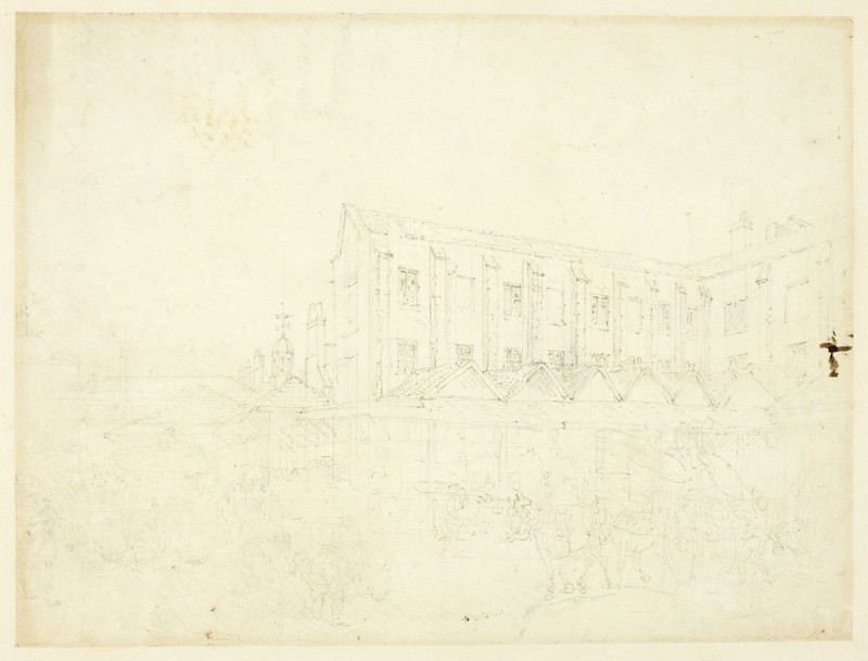 Study for Leaden Hall Market, from Microcosm of London, c. 1809.
