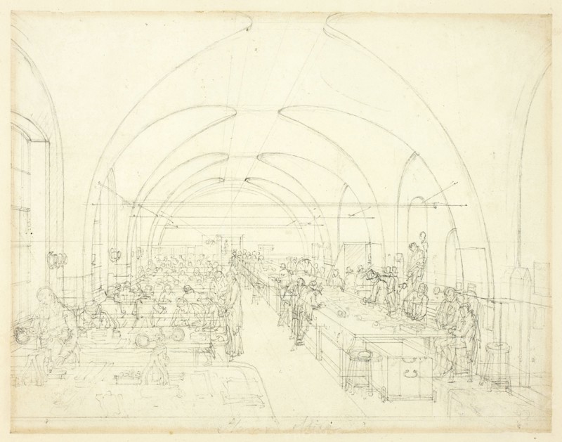 Study for Stamp Office, from Microcosm of London, c. 1809.