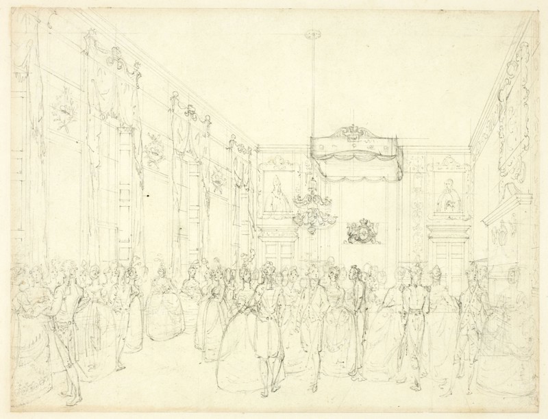 Study for Drawing Room, St. James, from Microcosm of London, c. 1809.