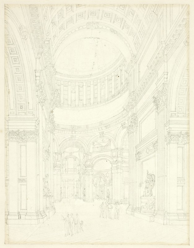 Study for St. Paul's Cathedral, from Microcosm of London, c. 1809.