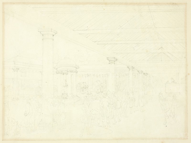 Study for Tattersall's Repository, from Microcosm of London, c. 1809.