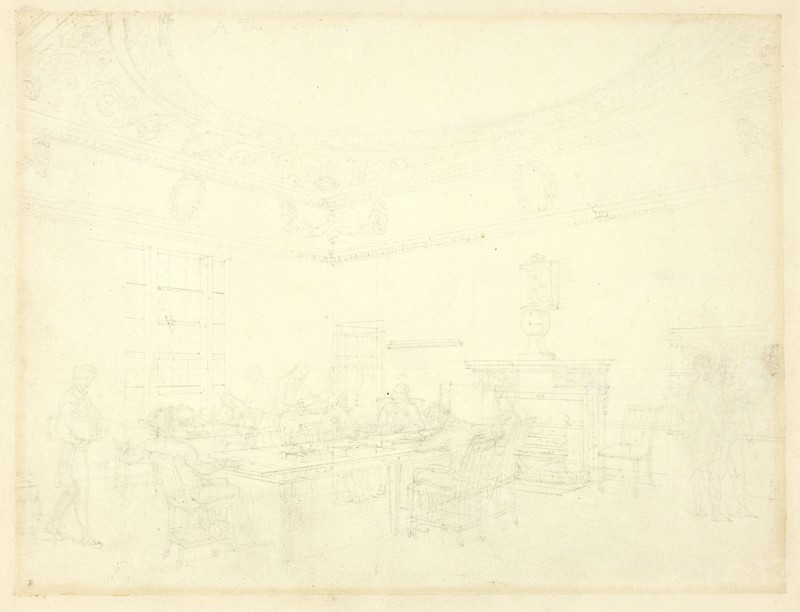 Study for Board of Trade, from Microcosm of London, c. 1809.