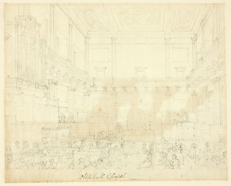 Study for Whitehall Chapel, from Microcosm of London, c. 1809.