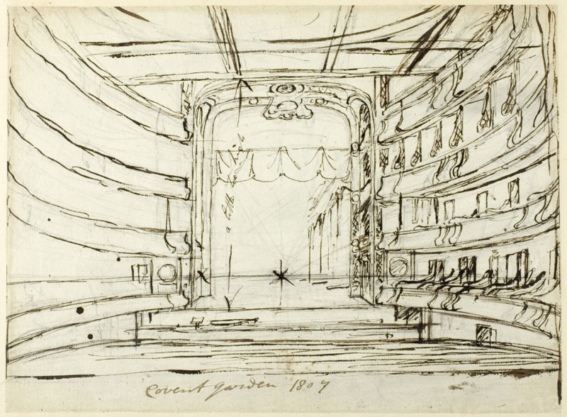 Study for Covent Garden Theatre, from Microcosm of London, 1807.