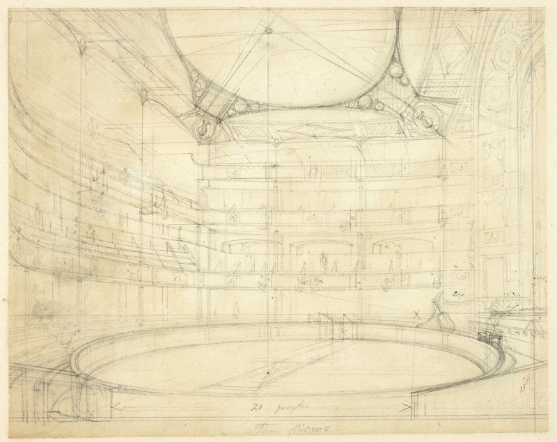 Study for Royal Circus, from Microcosm of London, c. 1809.