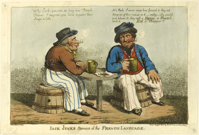 Jack Junk's Opinion of French Language, 1805.