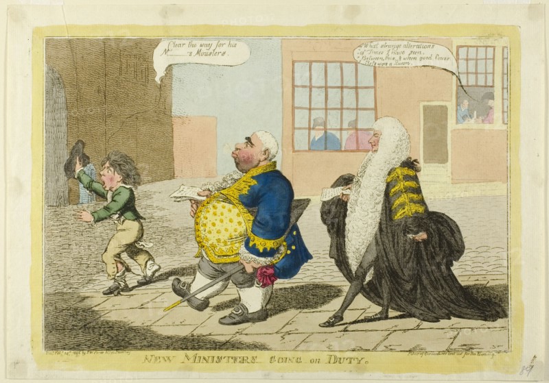 New Ministers Going on Duty, published February 14, 1806.