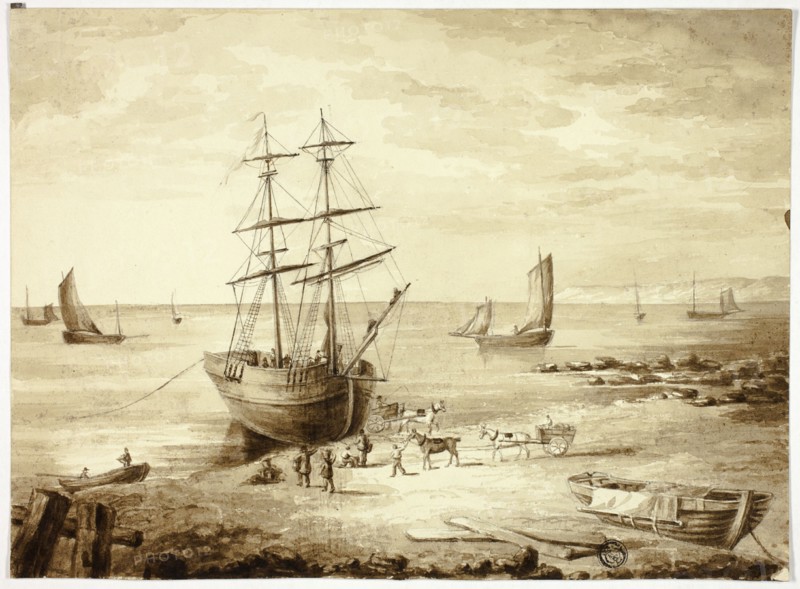 Loading Boat in Port, n.d.