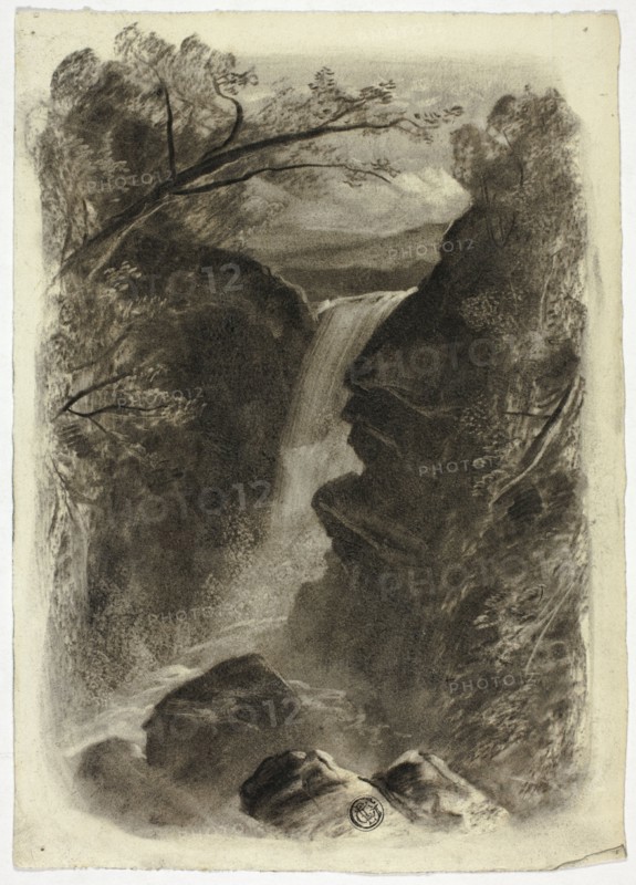 Mountain Waterfall, c. 1855.