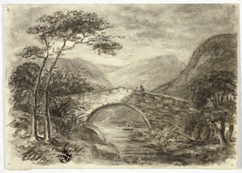 Stone Bridge in Mountains, c. 1855.