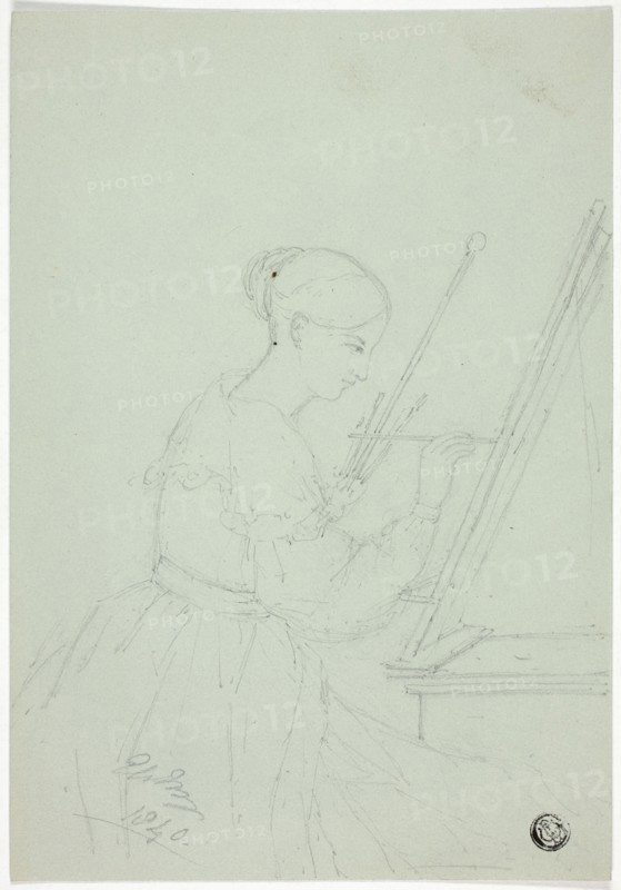 Young Woman Painting (possibly a Self Portrait), 1840.
