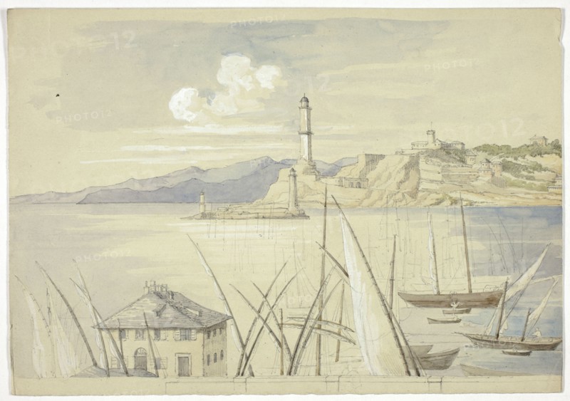 Genoa from the Croce di Malta, 1841.