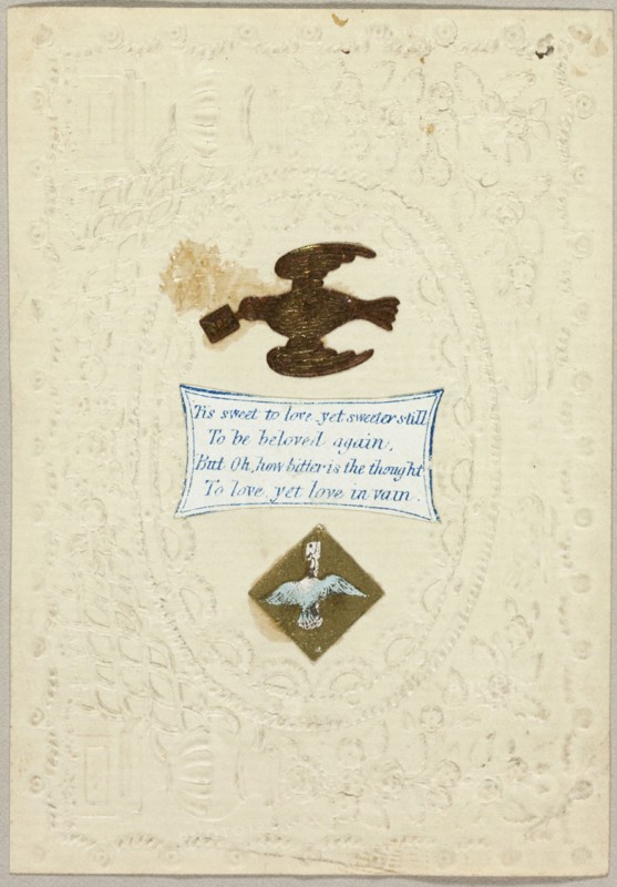 Tis Sweet to Love (valentine), c. 1840.