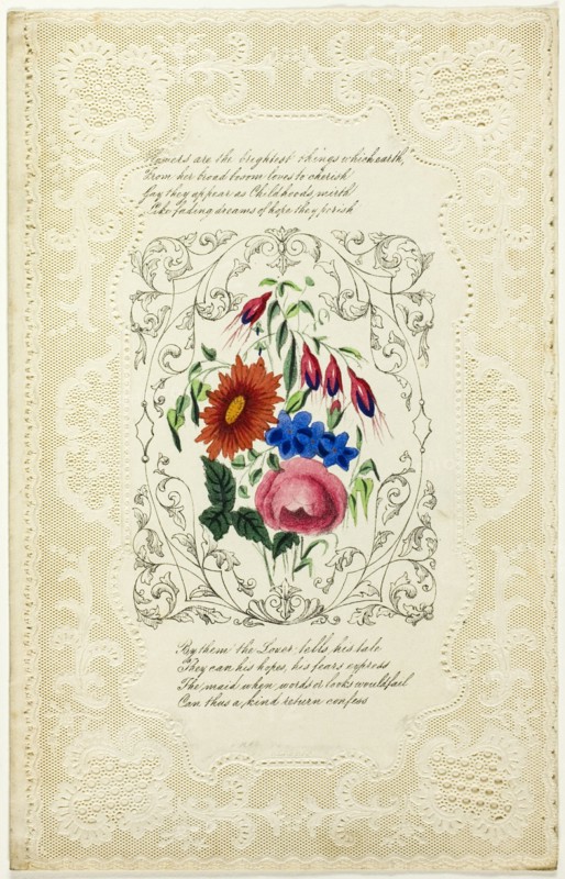 Flowers are the Brightest Things (valentine), 1855/60.
