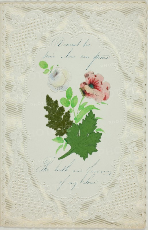 Dearest 'Tis Time Alone (valentine), c. 1840.