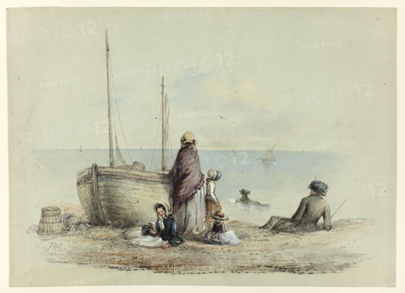 Family on a Beach, c. 1850.
