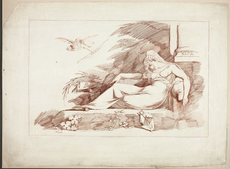 Sleeping Woman with a Cupid, 1780/90.