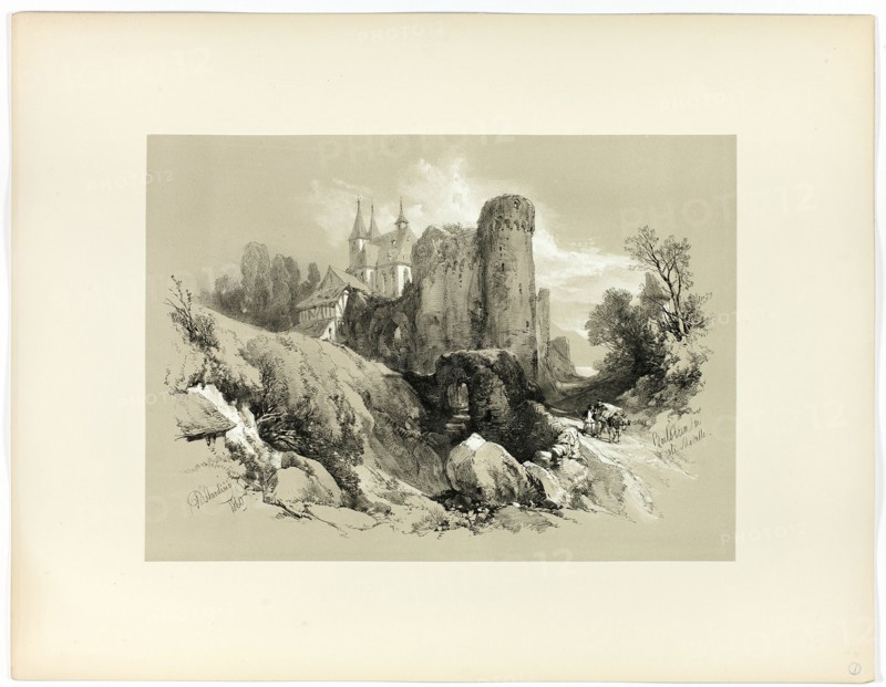 Beilstein on the Moselle, from Picturesque Selections, 1860.