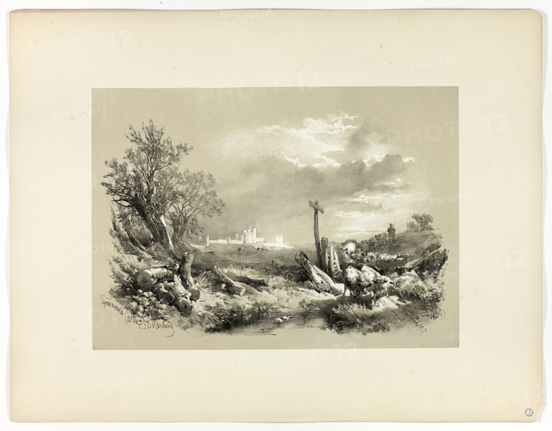 Tynemouth Castle, from Picturesque Selections, 1860.