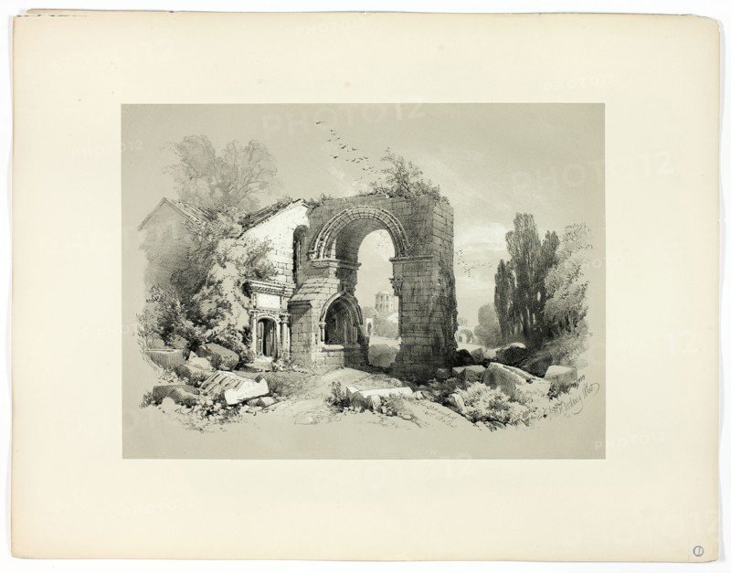Aliscamps, W. Arles, from Picturesque Selections, 1860.