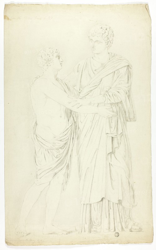 Ancient Sculpture of Standing Woman and Boy, 1774.