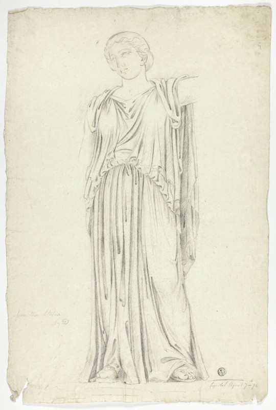 Antique Statue of Draped Standing Woman, 1774.