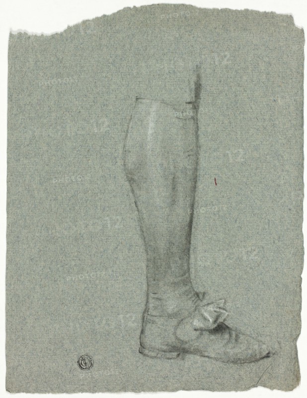 Leg of Standing Figure (recto); Sketch of Shoes (verso), n.d.