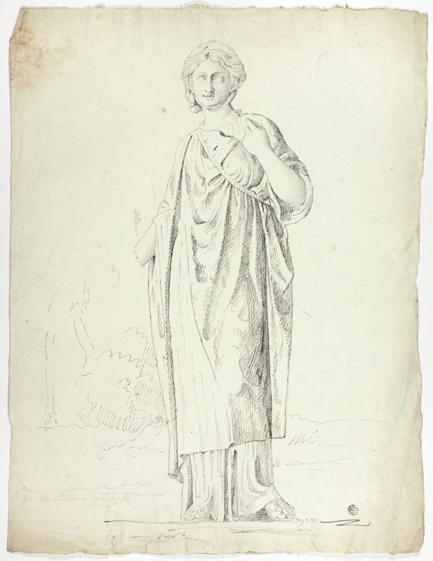 Antique Statue of Standing Draped Woman, 1774.